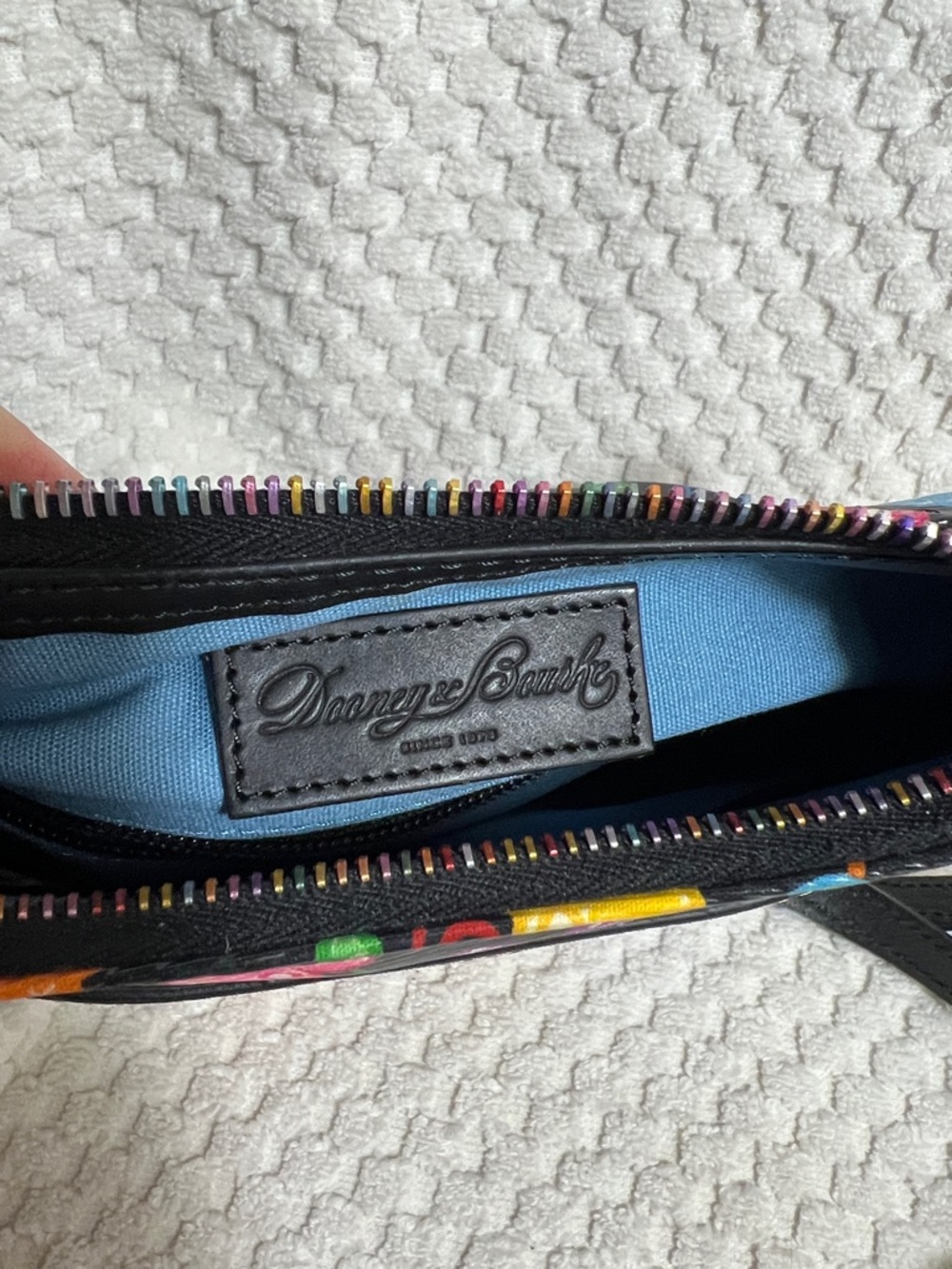 Dooney & Bourke Black Crossbody with Bright Multi Mickey Balloon Print - Picture 10 of 10